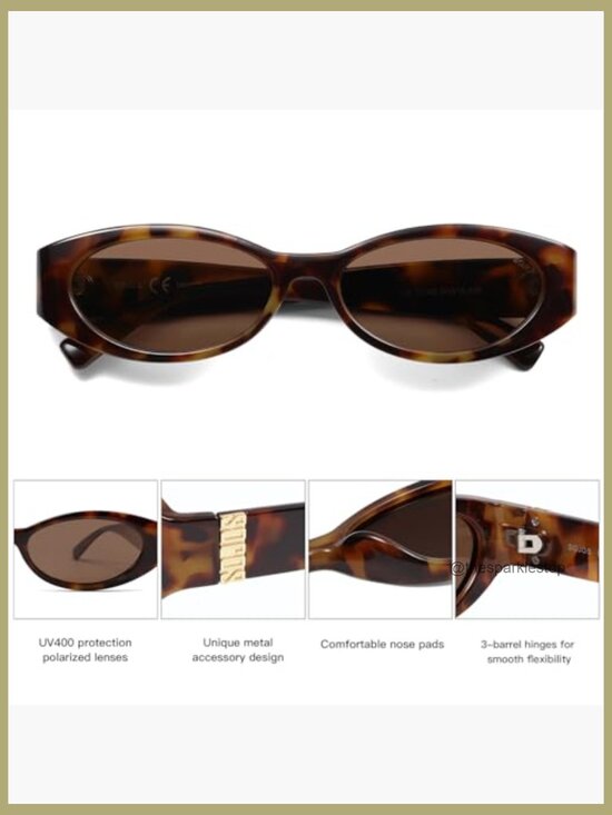 Trendy Oval Polarized Sunglasses Retro Narrow Thin Y2k Sunnies main image 3